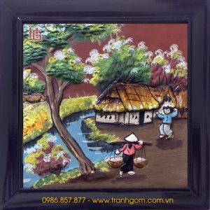 Tranh Gốm Vuông 24cm - TV24-07